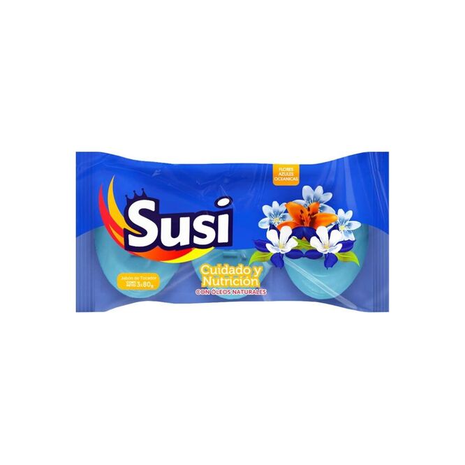 Jabón de tocador cuidado y nutrición flores amarillas y miel pack 3 unidades Susi 80 gramos