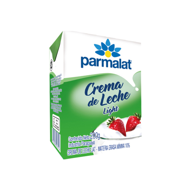 Crema de leche light tetra Parmalat 200 gramos
