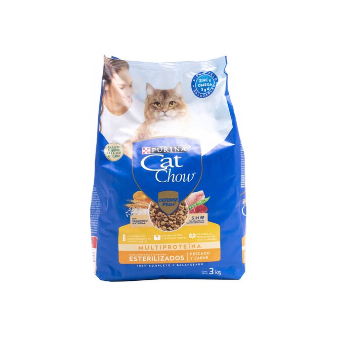 Alimento para gato esterilizados sabor pescado y carne Cat Chow 3 kilos