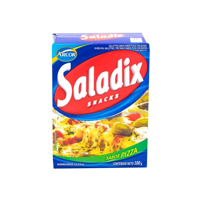 Galletitas sabor pizza en caja Saladix 100 gramos