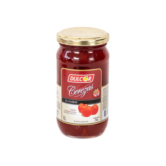 Dulce de Cerezas en almíbar en frasco Dulcor 250 gramos