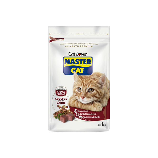 Alimento para gato sabor carne leche Maste Cat 1 kilo
