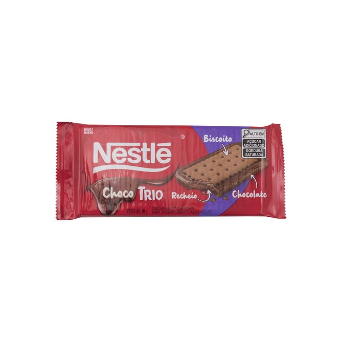 Chocolate choco trio tableta Nestlé 90 gramos