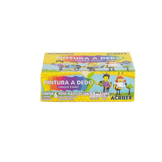 PINTURA A DEDO 6 COLORES 30ML ACRILEX CJ