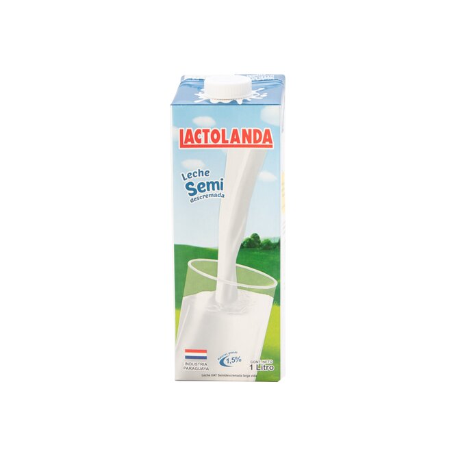 Leche semidescremada tetra Lactolanda 1 litro