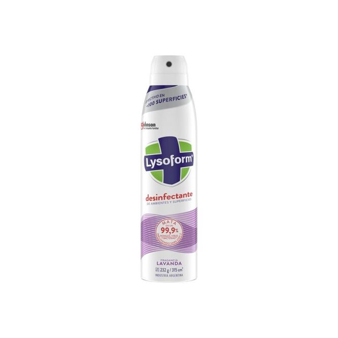 Desinfectante de ambiente aroma lavanda en aerosol Lysoform 232 gramos