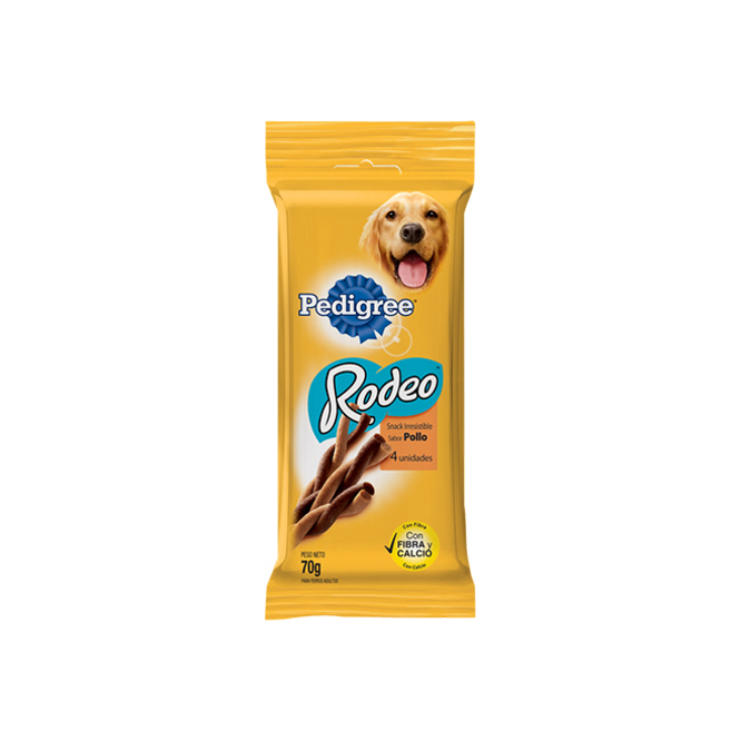 Hueso para perro adulto sabor pollo rodeo en paquete Pedigree 70 gramos