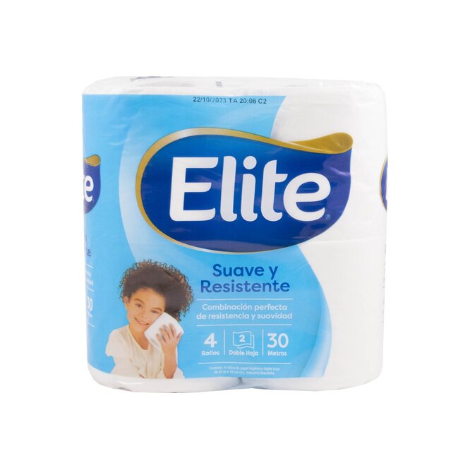 Papel higiénico doble hoja elite 4 Unidades
