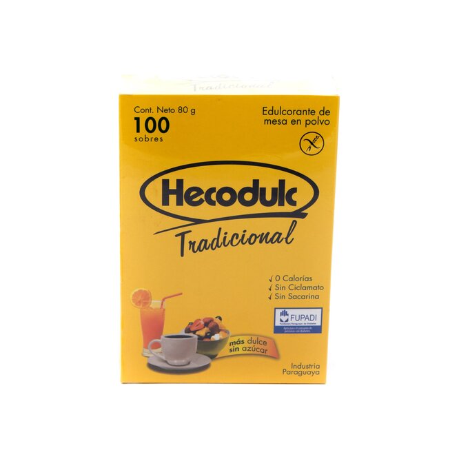 Edulcorante en polvo sabor vainilla en caja Hecodulc 100 unidades