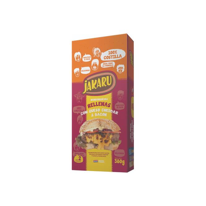 HAMBURGUESAS RELL C/QUESO CHEDDAR Y BACO