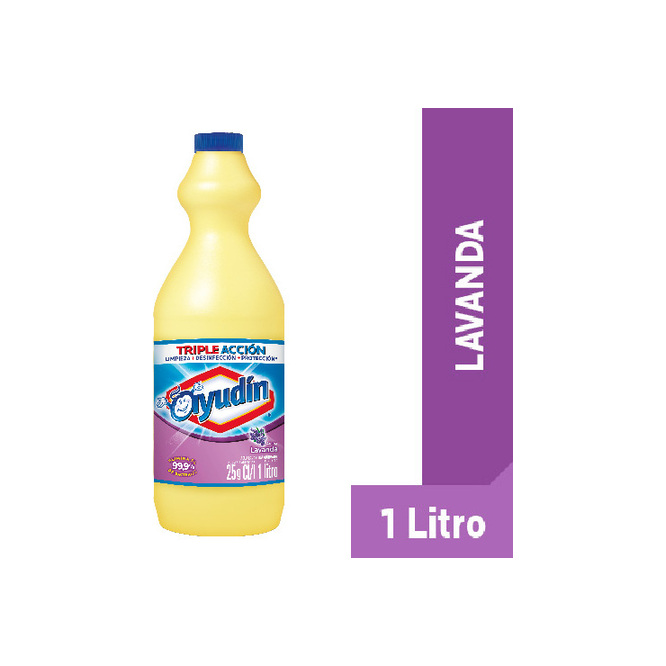 Lavandina con Aroma Lavanda Triple Poder en botella descartable Ayudin 1 litro