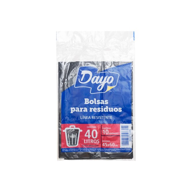 Bolsa para Residuos Resistente de 40 litros Dayo 10 unidades