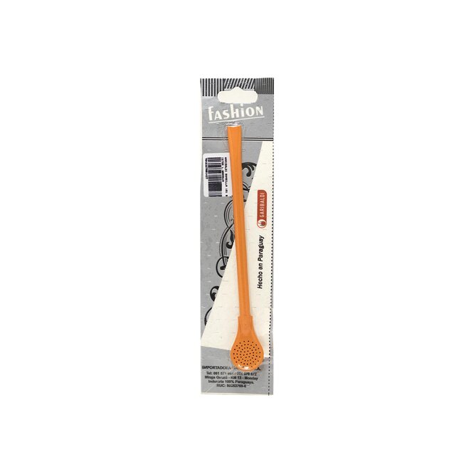 Bombilla lisa naranja 19 cm Garibaldi 1 unidad