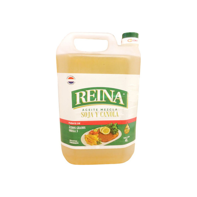 Aceite de soja y canola botella Reina 4 litros