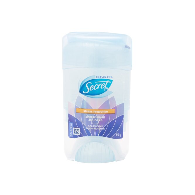 Desodorante antitranspirante Clear Gel Stress en barra Secret 45 Gramos