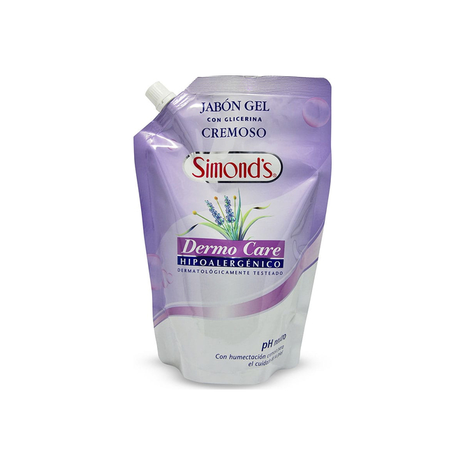 Jabón líquido en gel Hipoalergénico Dermo Care con glicerina doypack Simonds 750 ml