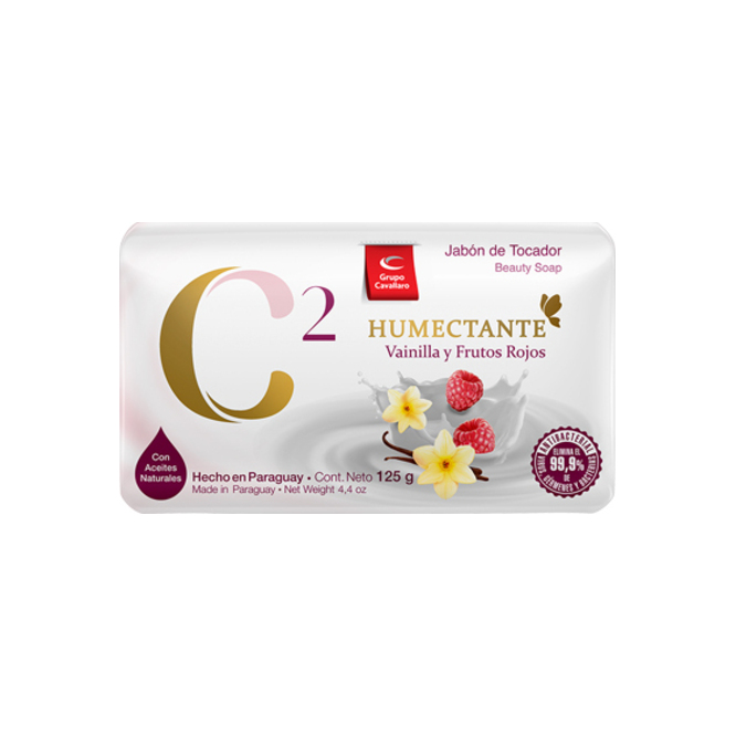 Jabón de tocador humectante vainilla y frutos rojos C2 125 gramos