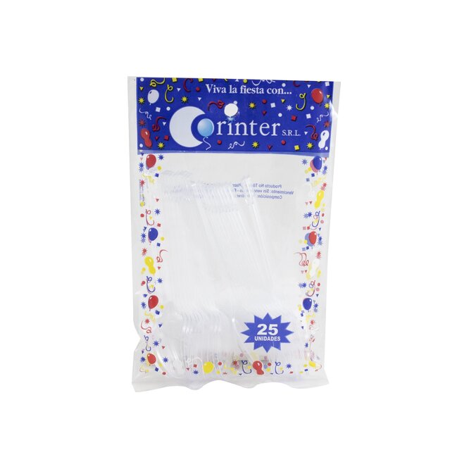 Cucharita transparente Corinter 25 unidades