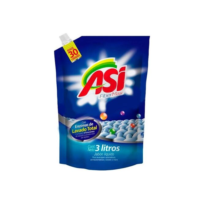 Jabón líquido fiber max ASI 3 litros