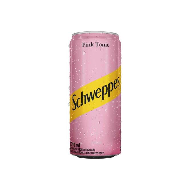 Gin tonic Pink sabor frutos rojos en lata Schweppes 310 ml