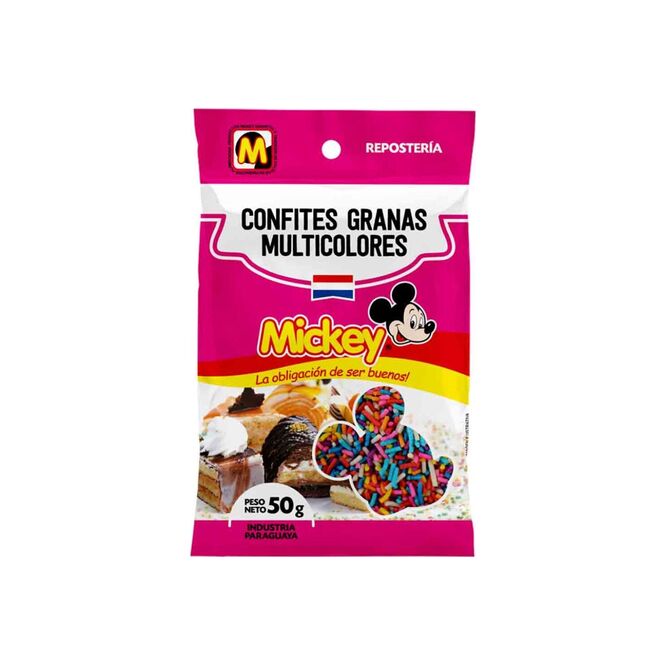 Confites granas multicolores Mickey 50 gramos