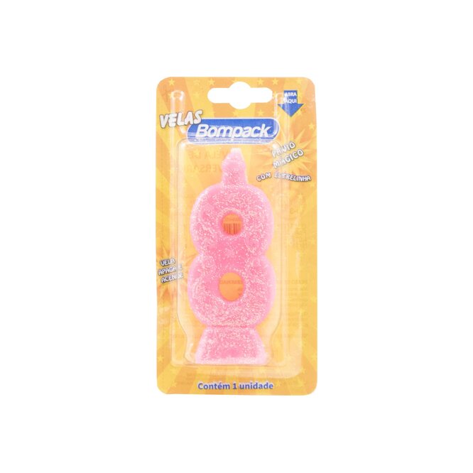 Vela Mágica N° 8 Color Rosa Bompack