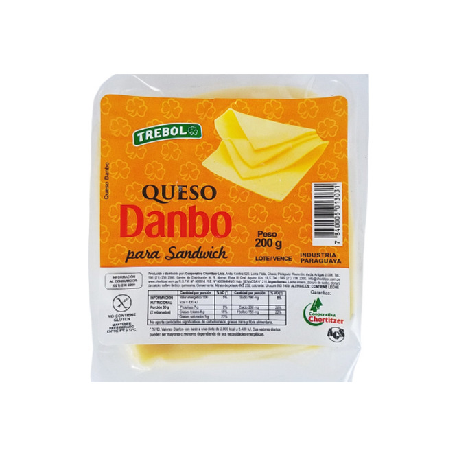 Queso dambo en fetas paquete Trébol 200 gramos