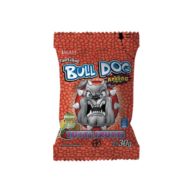 Caramelo sabor tutti frutti Bulldog 30 gramos