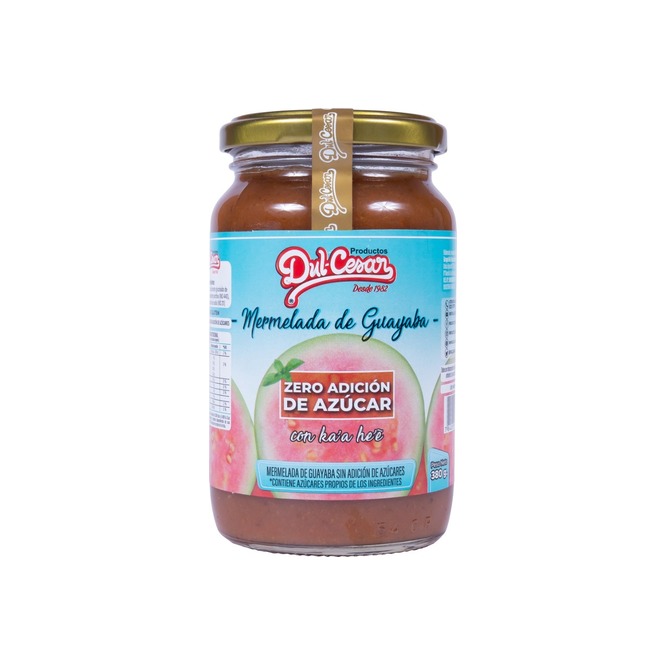 Mermelada sabor guayaba zero con kaa hee frasco Dulcesar 380 gramos