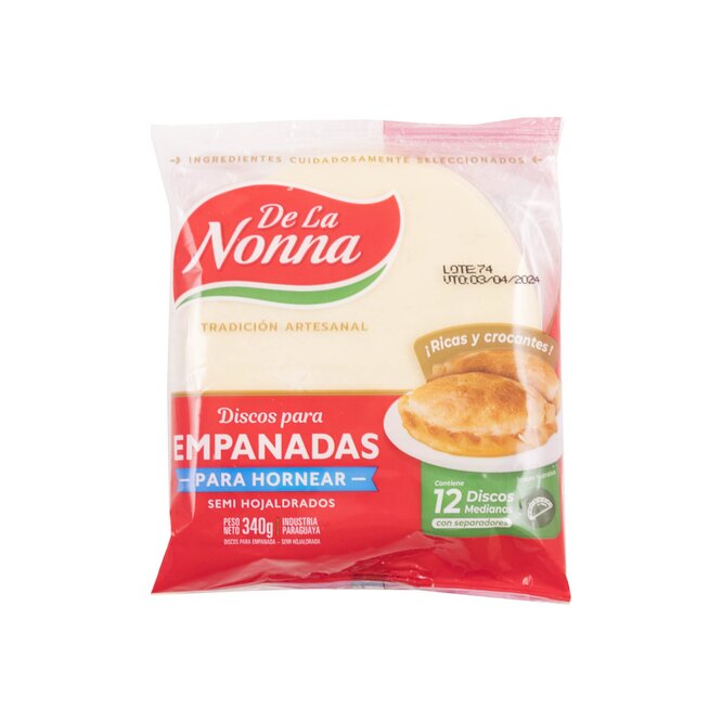 Discos para empanada para hornear de La Nonna 12 unidades