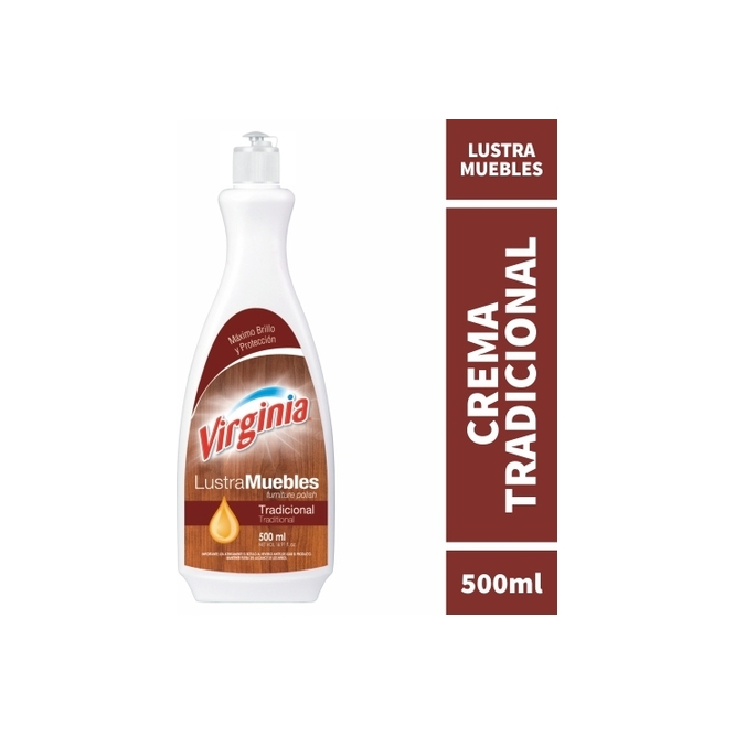 Lustra Mueble en crema Tradicional en botella descartable Virginia 500 ml