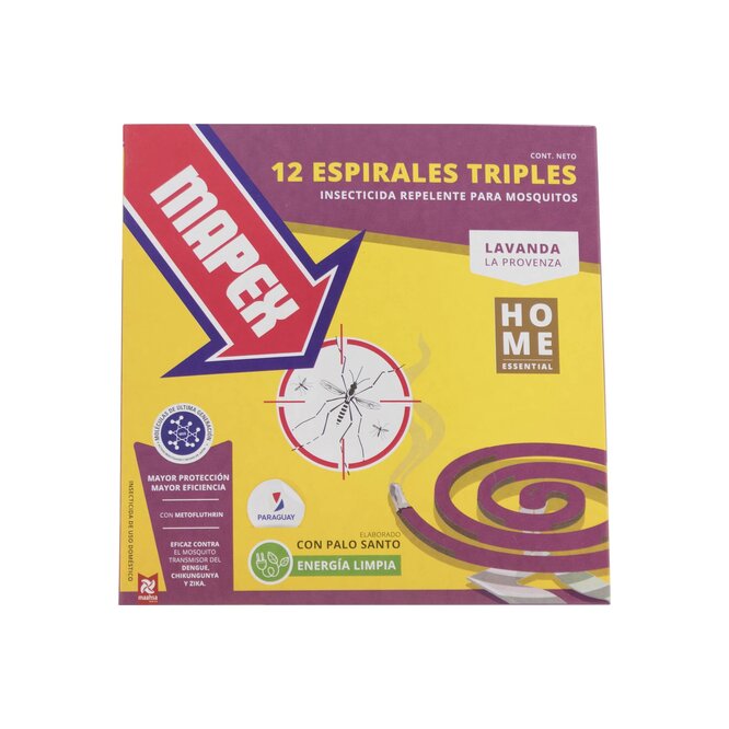 Espirales triples lavanda en caja Mapex 12 unidades