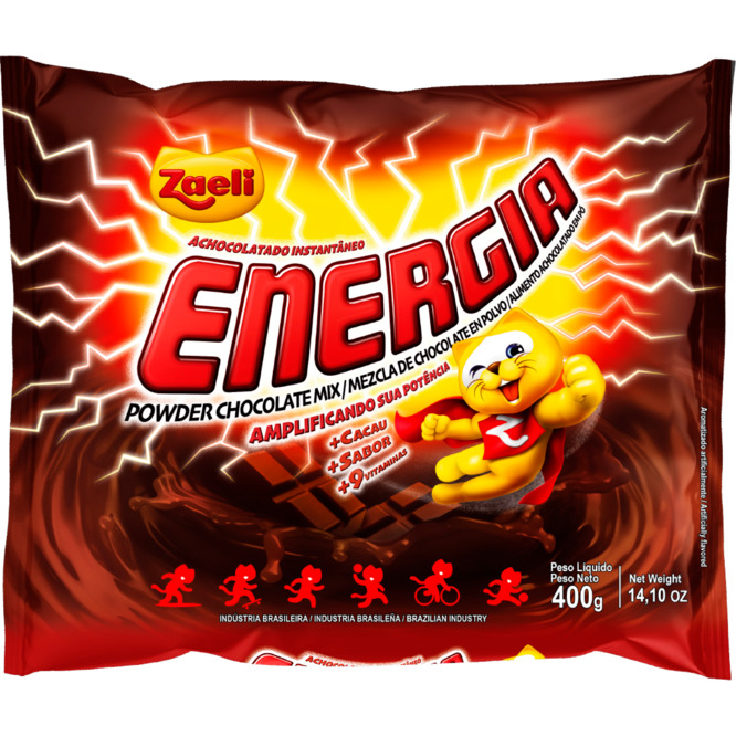 Chocolatada energía en polvo Zaeli 400 Gramos