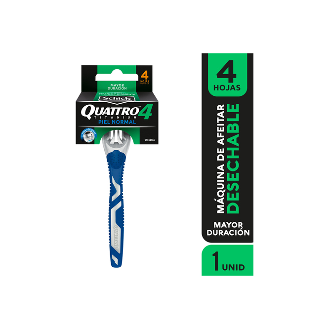 Máquina de afeitar desechable quatro con aloe Schick por unidad
