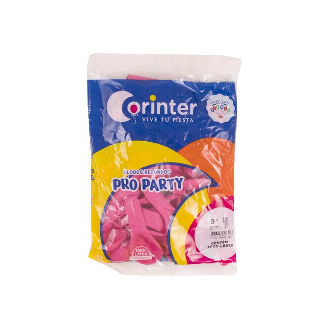 Globos color Rosa N° 9 Pro Party Corinter 25 unidades