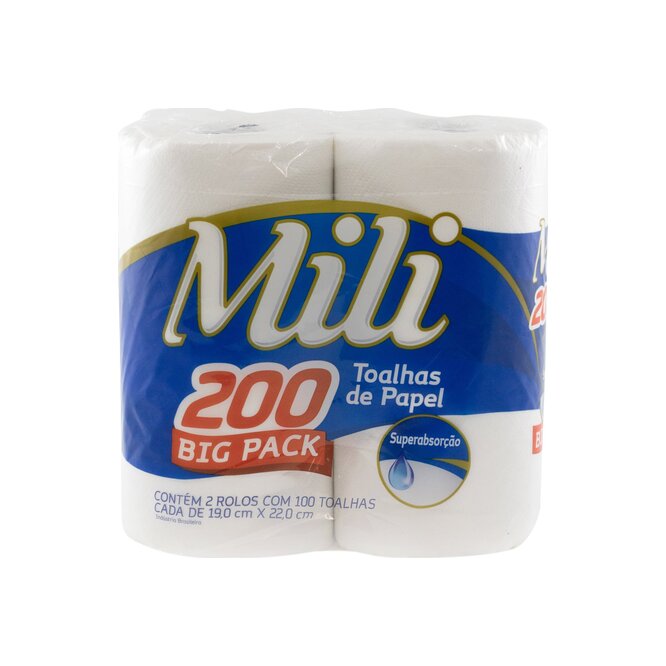TOALLA DE PAPEL P/COCINA MILI 2X100HOJAS
