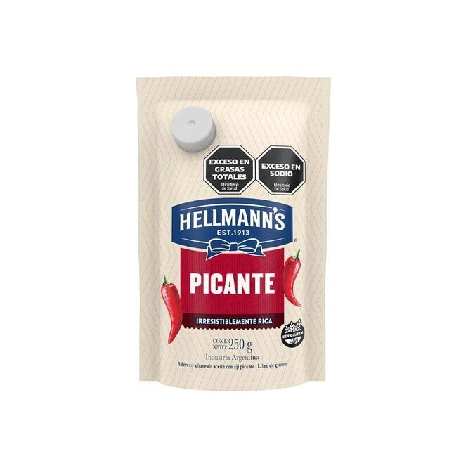 Mayonesa con ají picante en doy pack Hellmann's 250 gramos