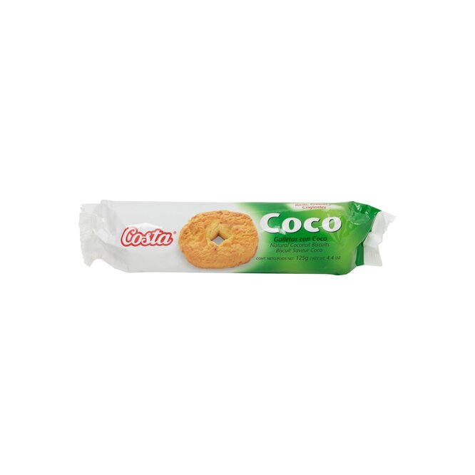 Galletita sabor Coco en paquete Costa 125 gramos