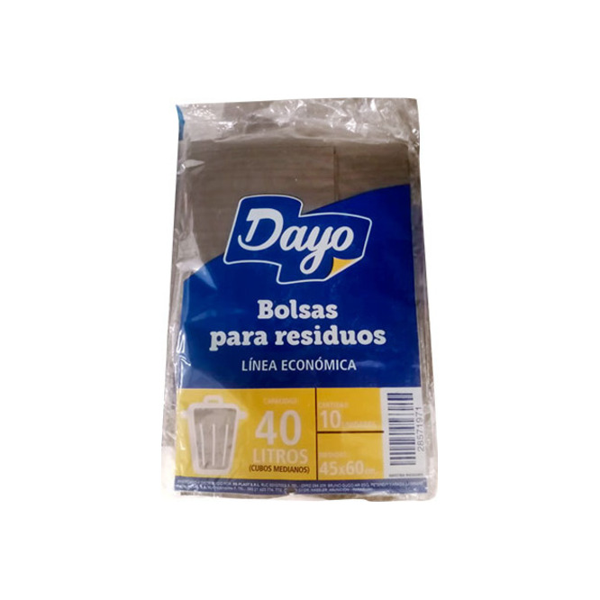 Bolsa para Residuos Económica de 40 litros Dayo 10 unidades
