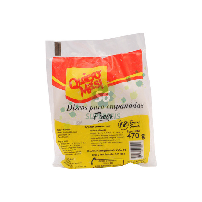 Disco para empanada para freír super Quiero Más 12 unidades