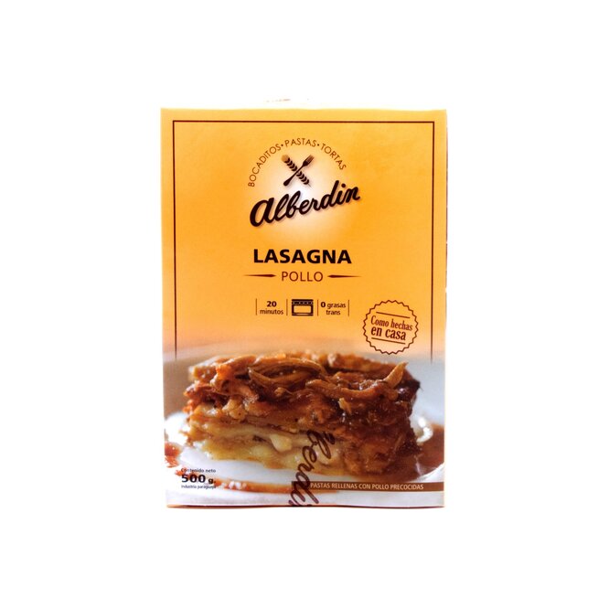LASAGNA D/POLLO 500 GR ALBERDIN CJA