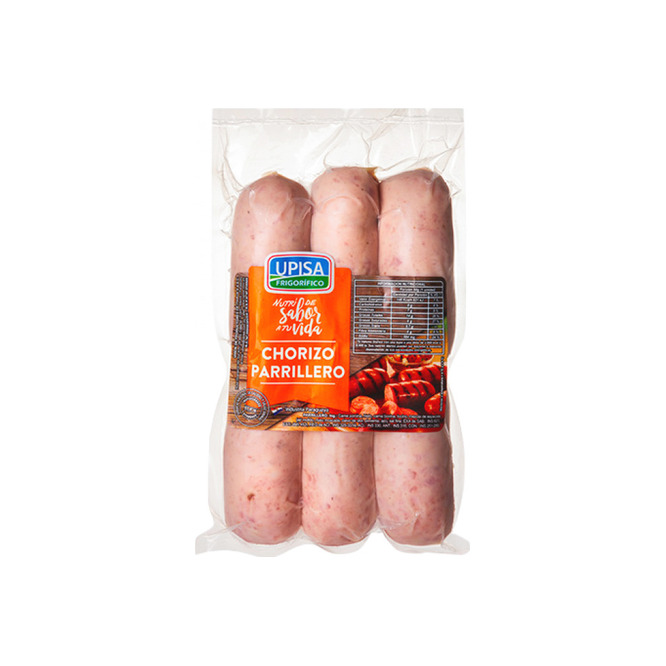 Chorizo Parrillero en bandeja de 4 unidades Upisa por kilo