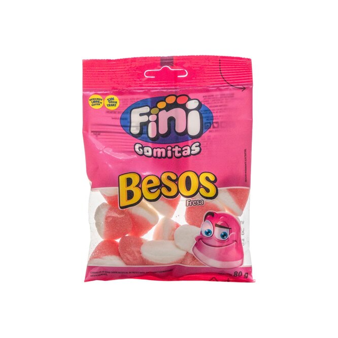 Gomitas besos sabor frutilla Fini 80 gramos
