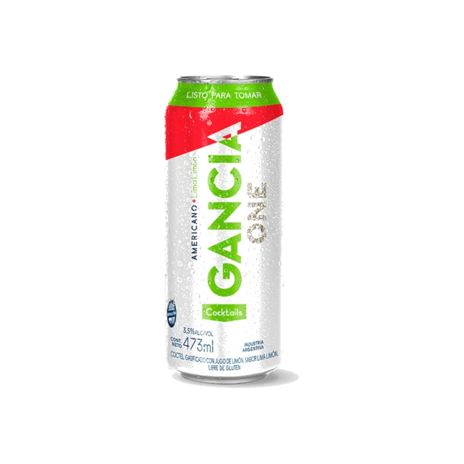 Cóctel gasificado con jugo de limón Gancia en botella 473 ml