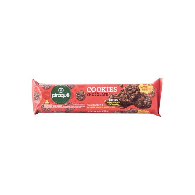 Cookies sabor chocolate con chips de chocolate Piraqué 80 gramos