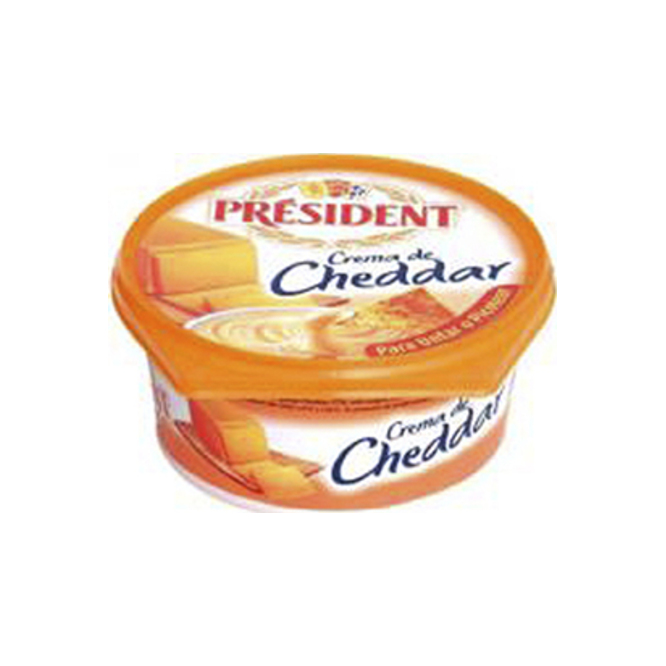 QUESO CREMA CHEDDAR 125GR PRESIDENT POT