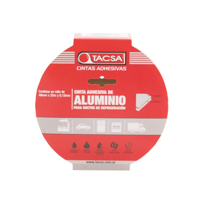 CINTA ADHESIVA DE ALUMINIO TACSA DE 25M