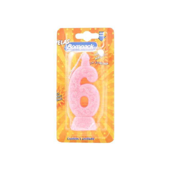 Vela Mágica N° 6 Color Rosa Bompack