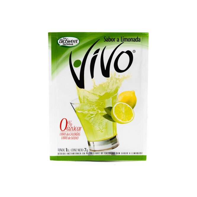 Jugos en polvo de limón para 1 litro en sobre Vivo 8 gramos