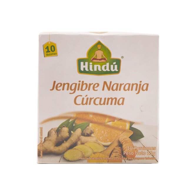 Té de jengibre naranja y cúrcuma Hindu 10 unidades